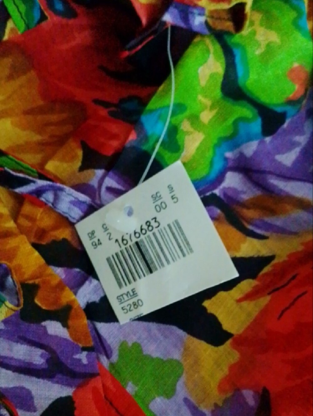 Vibrant Multi-Color Ruffle V-Neck Women's Top - Picture 7 of 8